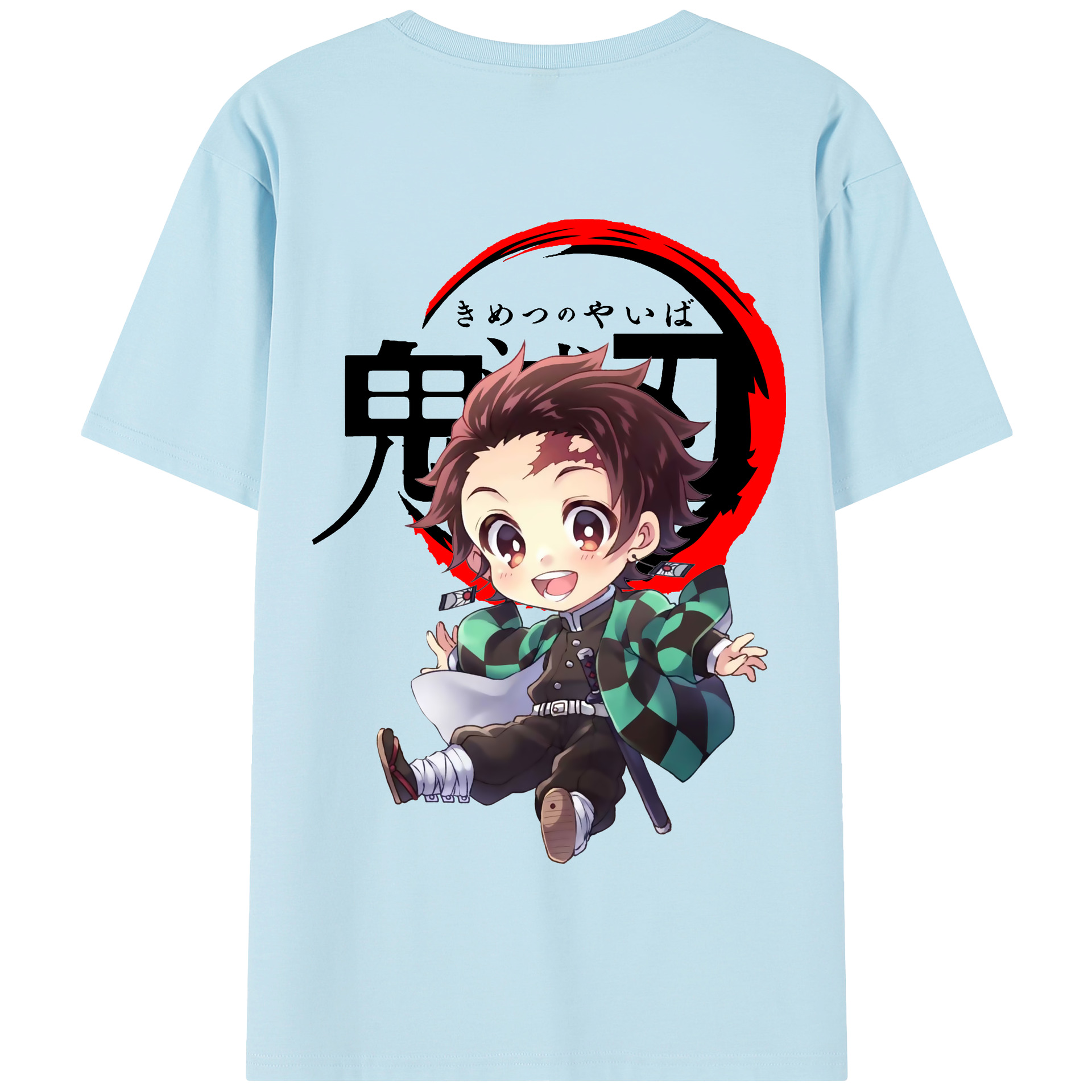 （画像用） 鬼滅の刃 竈門 炭治郎／かまど たんじろう Kamado Tanjirou 綿100％半袖Tシャツ（背面プリント）
